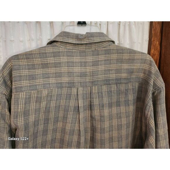 M21 Arrow green and tan plaid casual men's button-up shirt, long sleeves - Picture 6 of 9
